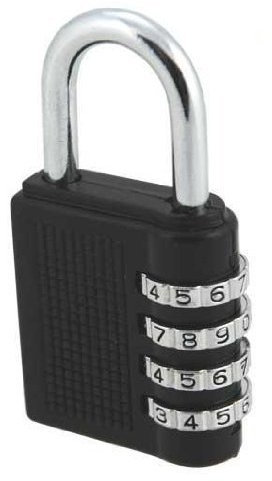 Marksman 59133C 4 Digit Combination Padlock - Zinc Alloy, Black, 40mm