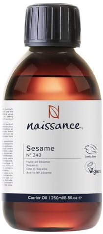Naissance Sesamöl (No. 248) - 450ml - Natürlich, Kaltgepresst, Raffiniert - für Haut, Gesicht, Bart, Nägel, Haare, Körper, Massage, Aromatherapie, Kosmetik