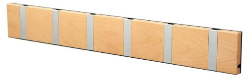 LoCa Garderobe Knax 6 Buche geölt (Haken klappbar Alu) Garderoben-Leiste Kleiderhaken Flur modern Garderobenpaneel