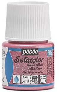 Pebeo Setacolor Textilfarbe, Wildleder-Stoffmalfarbe, puderrosa