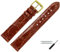 MARBURGER Uhrenarmband 20mm Leder Braun Gold Kroko Prägung - Montage Set 8342035000220