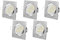 Einbaustrahler LED Eckig GU10 3W Warmweiß 230V Chrom Gebürstet Rahmen Einbauspots Einbaulampen Einbauleuchten als Set, 5er Pack