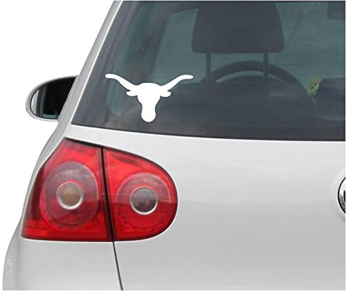 INDIGOS UG Auto Aufkleber Longhorn Steer weiß - 149mmx78mm - Autoaufkleber - Tuning - Sticker - Heckscheibe - Fahrrad - Motorrad - UV beständig