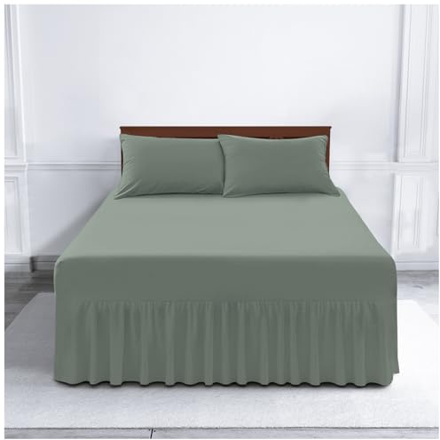 Gaveno Cavailia Luxury Non-Iron PERCALE VALANCE Sheet, Poly-Cotton, Duck Egg , Single