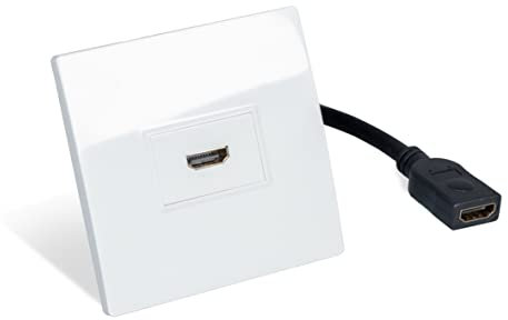 Eagle Single HDMI Flush Mounted Wall Plate with Flying Lead Version 2.0 Full HD HDTV 4K 2160P And Screws for Home Cinema, AV Presentations, Pubs and Other Venues