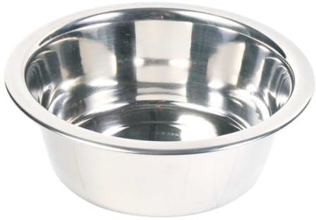 Trixie Gamelle pour chien en acier inoxydable avec base en caoutchouc - 0,75 Litre