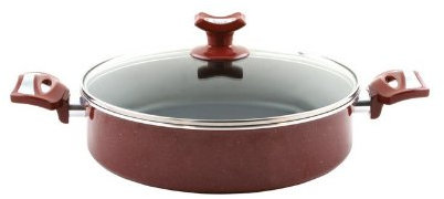 Topf Teflon Antihaft Glasdeckel Fleischtopf Bratentopf Kochtopf Gemüsetopf Hardena Braun 24cm