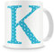 Letter “K” Mug – Letter K Mug, K Letter Mug, K Mug – Mug Gift/Present – Polka Dot Style – Modern / Cool / Trendy Style Mug (Blue)