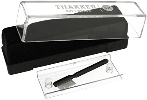 THAKKER Soft Brush - Antistatik Schallplattenbürste mit Samtpolster inkl. Nadelbürste