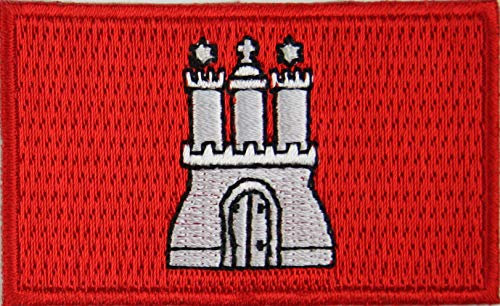 Yantec Patch Hamburg 4 x 6,5 cm Flaggenaufnäher
