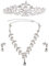 WINOMO Kristall Tiara Krone: Diademe Strass Halskette Ohrringe Set - Hochzeit Braut Prinzessin Tiara Kristallkrone Strass Krone