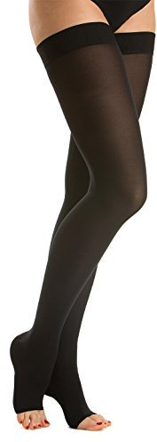 RelaxSan M1070A (Nero 2-M) Calze autoreggenti medicali cotone classe 1 - K1 punta aperta