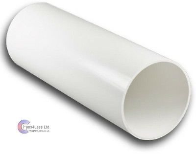 5 125mm x 1000mm Long Plastic Ducting Tube Pipe Extractor Fan System Wall Duct