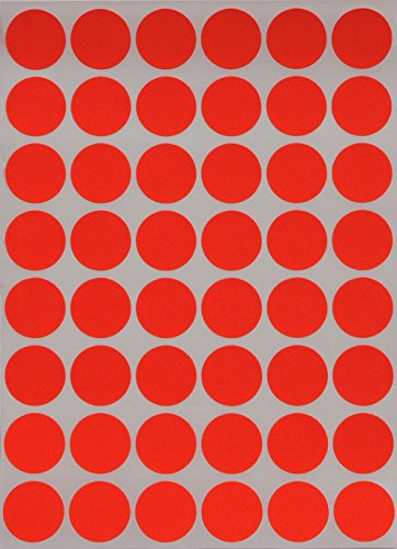 Etiketten Neon Rot 17mm runde Aufkleber - 1,7cm Klebepunkte 336 Stück von Royal Green