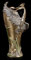 Jugendstil Vase mit Reiher - Veronese Art Nouveau Vogel bronziert Figur Deko
