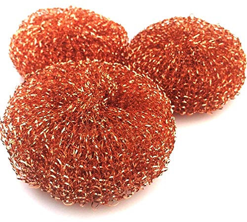 3x Copper Coated Scourer Heavy Duty Kitchen Pots Pans Scrubber Cleaning