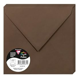 Clairefontaine 5874C - Packung mit 20 Umschläge Pollen, 16,5x16,5cm, 120g, Maulwurfsgrau, ideal für Ihre Einladungen und Korrespondenz, 1 Pack