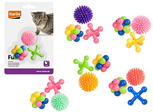 Karlie 503989 Gummi-Katzenspielzeug 3 Stück ø: 4 cm farblich sortiert