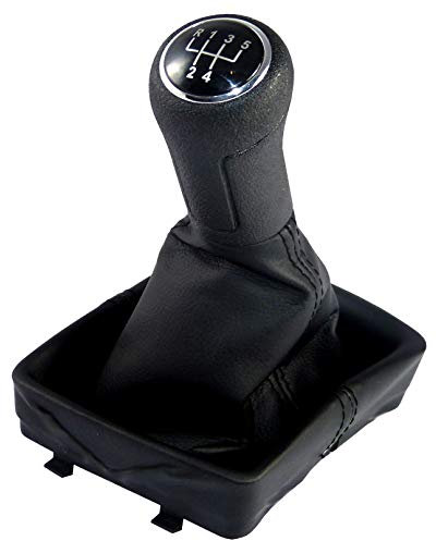 L & P Car Design L&P A255 Schaltsack Schaltmanschette Schwarz Naht Schwarz Schaltknauf Rahmen 5 Gang kompatibel mit VW Polo 9N 9N2 9N3 4 IV Plug Play Ersatzteil für 6Q1711113