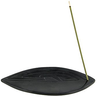 AROMANDISE Maori Porte Encens, Pierre, Noir, 1.7 x 11 x 11 cm PEMAORI