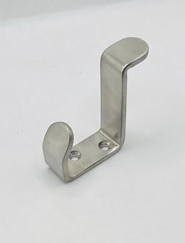Euroart Single Hat and Coat Hook with Rubber Door Stopper in Satin Stainless Steel