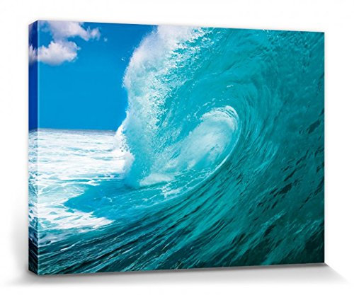 1art1 Das Meer Poster Die Perfekte Welle Bilder Leinwand-Bild Auf Keilrahmen | XXL-Wandbild Poster Kunstdruck Als Leinwandbild 40x30 cm
