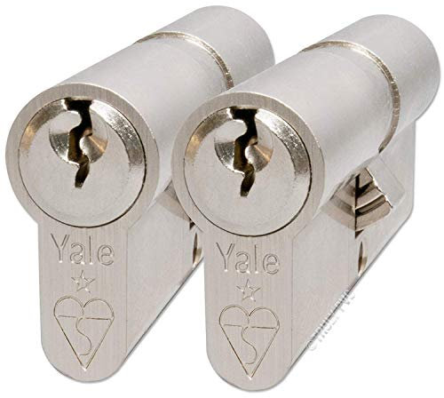 Yale KM4045-NP-KA - KM Superior 1 Star Euro Cylinder Lock - Keyed Alike - 40/45 (95mm) / 40:10:45 - Nickel Finish - High Security - 2 Cylinders
