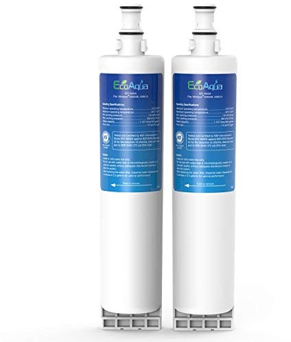 EcoAqua EFF-6002A Fridge Water Refrigerator Filter Compatible with Whirlpool 4396508, SBS002; Hotpoint 46195027119, 481248088024, MSZ7 / MSZ8 Series, 4392857, 4392922, MSZ822DFHA, MSZ902DFHA, MSZ926DFHA (2)