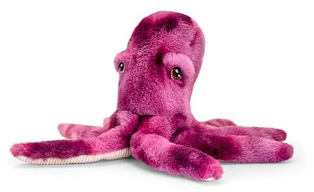 Keel Toys KEELECO - Peluche 100% recyclée - Jouet écologique pour Enfant- Peluche Pieuvre 33cm - SE1016, Violet