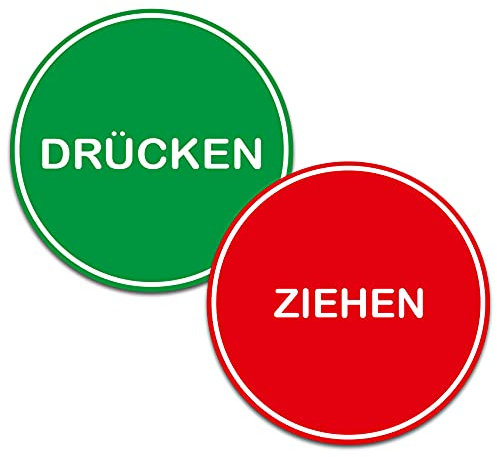 'Puerta placa de warnschild Puerta Pegatinas Empujar y tirar Ø6 cm pantalla