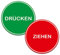 Tür Aufkleber Türschild Warnschild Sticker ZIEHEN und DRÜCKEN Ø6cm Folie R003 (1 Stück)
