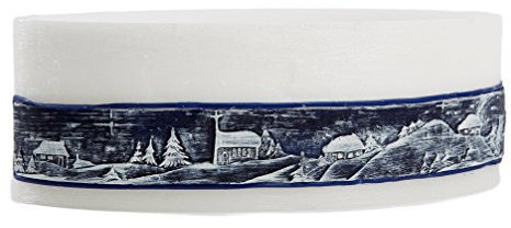 Kerze Wachslampion Wachs Lampion Teelichthalter groß mit 2 Teelichter Winter Relief 04136 oval 270 mm