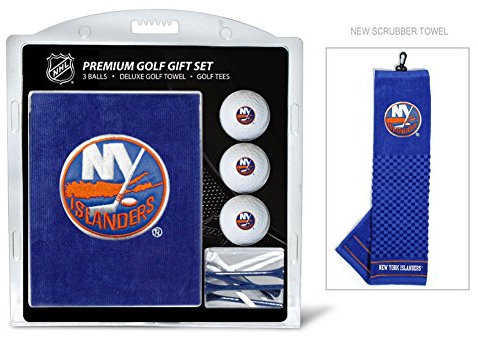 Team Golf NHL New York Islanders Gift Set: Embroidered Golf Towel, 3 Golf Balls, and 14 Golf Tees 2-3/4 Regulation, Tri-Fold Towel 16 x 22 & 100% Cotton