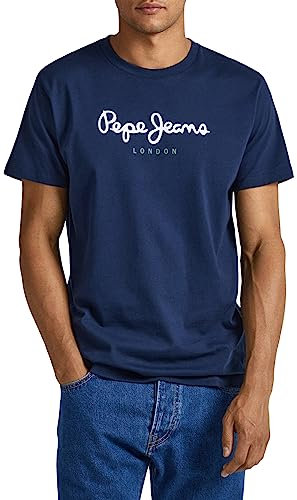 Pepe Jeans Eggo T-shirt pour Regular Fit Manches Courtes Bleu