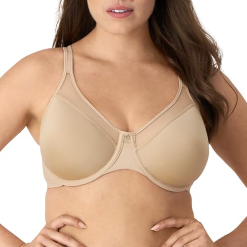 Bali Women's One Smooth U Ultra Light Illusion Neckline Underwire Bra, Nude,40B