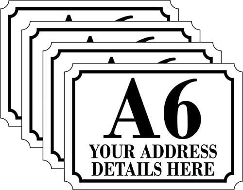 Personalised Printed Wheelie Bin Number Stickers with Number and Road Name - A6 Vinyl Waste Container Decals - Set of 4 Curved - Premium Range