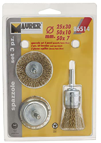 Maurer 9100800 Bürsten Maurer 3 teilig Pinsel/Tasse/Festplatte)