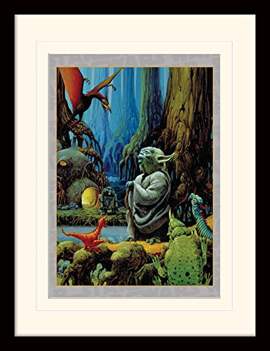 Pyramid International MP11369P-PL Star Wars (Yoda) montiert und gerahmt, Mounted 250 GSM Paperwrap MDF, Mehrfarbig, 44 x 33 x 4 cm