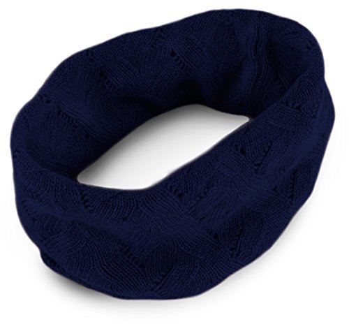 Shorts of Hawick Ladies 100% Cashmere Neck Warmer Snood - Navy Blue - made in Scotland by Love Cashmere - RRP £95