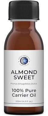 Mystic Moments | Süßmandel-Trägeröl | 125ml | Süßmandel-Öl für Hautpflege, Haarpflege, Massage und kosmetische Mischungen.