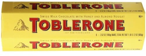 Toblerone Swiss Milk Chocolate with Honey and Almond Nougat, 600 Gram by Toblerone