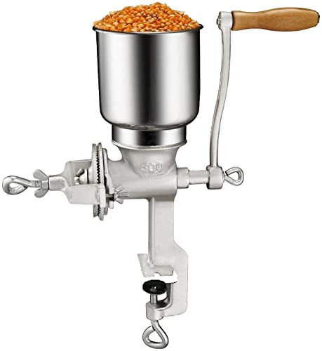 Premium Quality Cast Iron Corn Grinder for Wheat Grains Or Use As A Nut Mill by Great Northern Popcorn