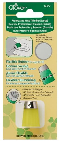 Clover CL6027 | Flexible, Breathable Rubber Large Protect & Grip Thimble | 17mm