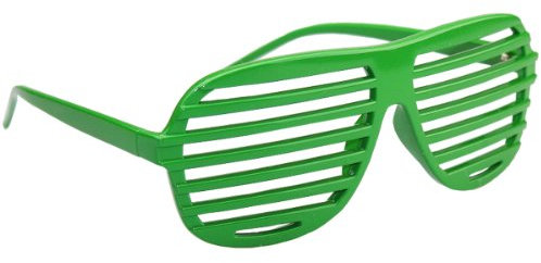 Karnevalsbrille 6 Verschiedene Modelle (grün + Gitter)