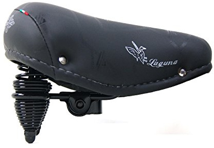 Montegrappa Laguna Fahrradsattel, gefedert, ideal für Hollandräder, Citybikes, Farbe: Schwarz