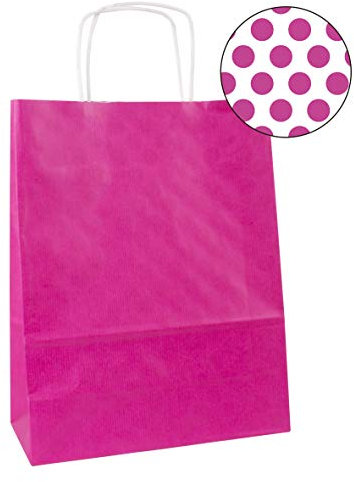 Apli 101838 50 Sacs Kraft, 24cm x 11cm x 31cm, Rose Fuchsia