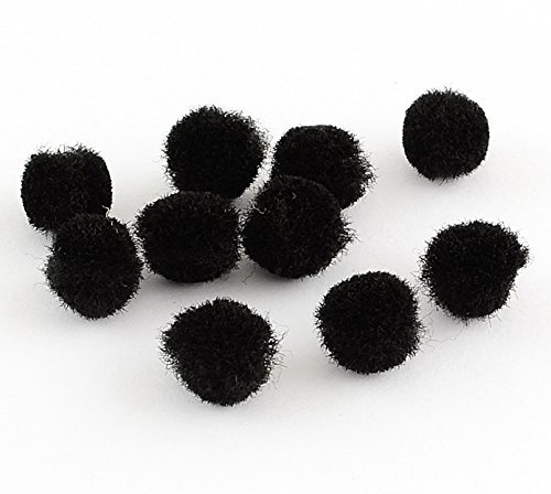 Pompons Pompon 10mm 50stk Bommel Nähen Tilda Basteln Borte Rot Rund für Schmuck Baumwolle (Schwarz)