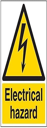 V Safety Electrical Hazard Warning Sign - 300mm x 400mm - Self Adhesive Vinyl