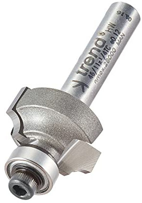 Trend Professional Bearing Guided Ovolo Router Cutter, 3.2mm Radius, 1/4 Inch Shank, 19mm Cut Diameter & 9.5mm Cut Length, Two Bearings, Tungsten Carbide Tipped, 46/11X1/4TC