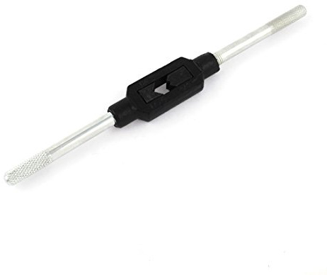 sourcing map Windeisen Einstellbarer Griff Gewindeschneider Werkzeug M3-M12 / 2,5mm-13mm Schwarz Körper